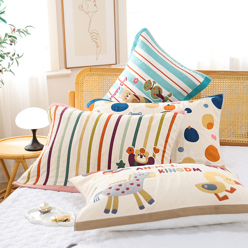 八层纯棉纱布枕巾四季通用新款加厚柔软吸汗成人家用全棉枕头盖巾