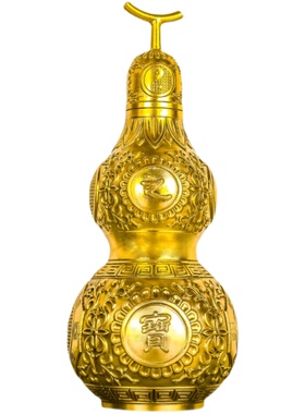 纯铜八卦葫芦摆件开口葫芦客厅装饰螺丝口五六帝钱小葫芦可装酒水