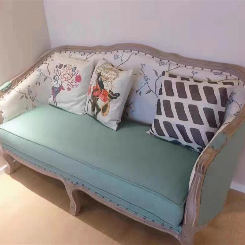 美式乡村沙发布艺实木欧式单双人小户型客厅家具法式复古田园轻奢