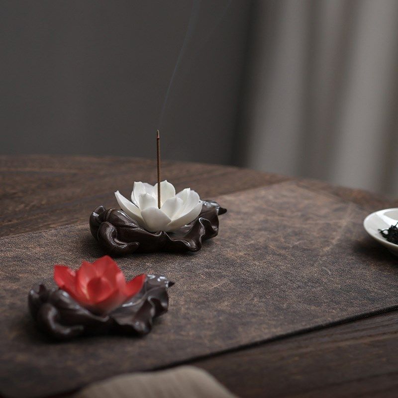 中式创意莲花线香插家用陶瓷室内线香座线香座香托香道卧香炉摆件,家居饰品,香托/香盘/香座/香插,淘宝优惠券,粉丝福利购,淘宝优惠卷