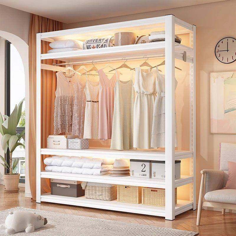 钢制开简放式易组合衣架宿卧室玄MUW关家用舍多层可调节置帽物架