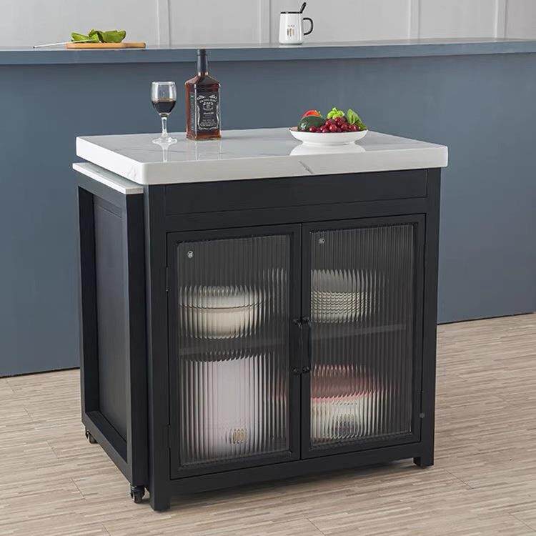 轻奢DYN大石伸缩中台岛餐桌一体开放式房家用多功能料理厨吧理台