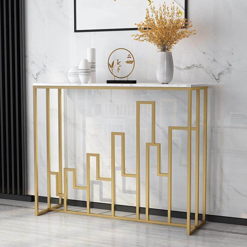 新中式大理石关桌子靠墙边玄窄几案长约条桌现代简走廊bof20200轻