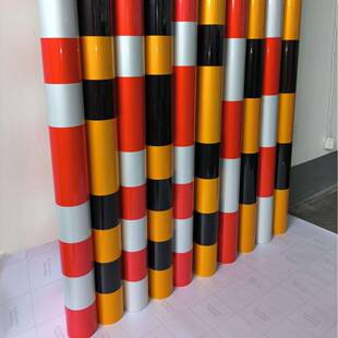 425直销加厚双色条铝竖基膜电杆防撞反示光警贴竖线条电力反光贴