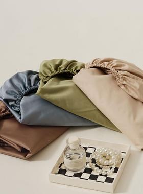 100贡liyan缎素全S棉纯色床笠单品色长绒棉纯棉810*200床笠床单床