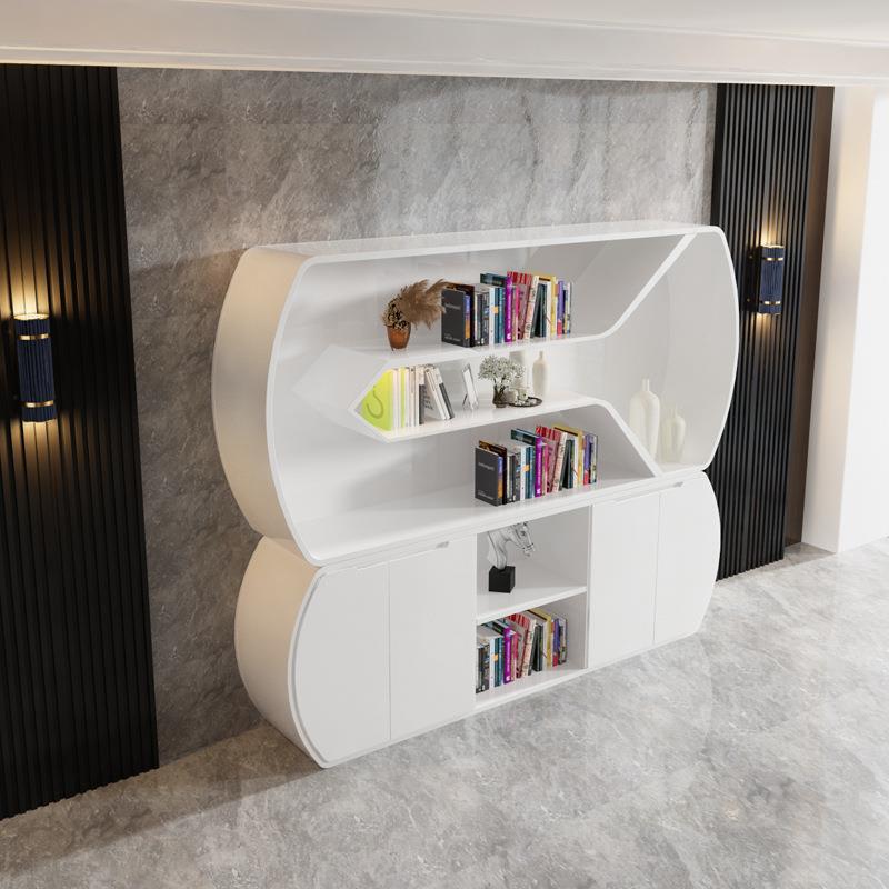 白色漆办公文件柜矮柜木质柜储烤漆前台柜办公室烤收纳柜资料柜物