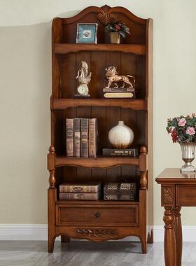 美式全实木层小柜书儿童学生落地书架子欧IWR式简约客厅置书房多