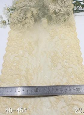 5唐隆土黄色弹力古蕾丝花边经编复花朵22.cG-61.4-6m服装家纺蕾花