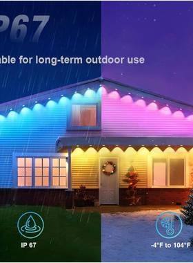 RGBL屋灯檐ED户外智能檐灯串节日派对VMH氛围装饰灯串屋灯圣诞爆