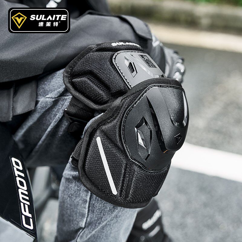 速莱特摩托车护膝夏季骑行机车护具CE级防摔全套越野防风骑行装备