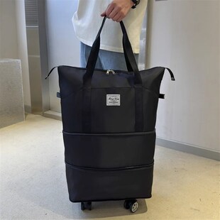 带轮子的行李袋折叠旅行包女万向轮双肩背包大容量学生住校行李包