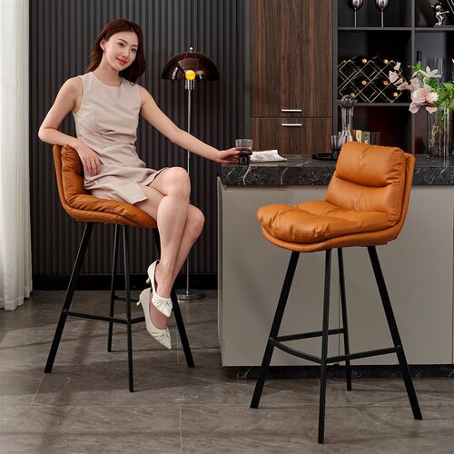 轻奢高级感吧台椅家用简约舒适吧椅高脚凳厨房岛台椅子吧台凳前台