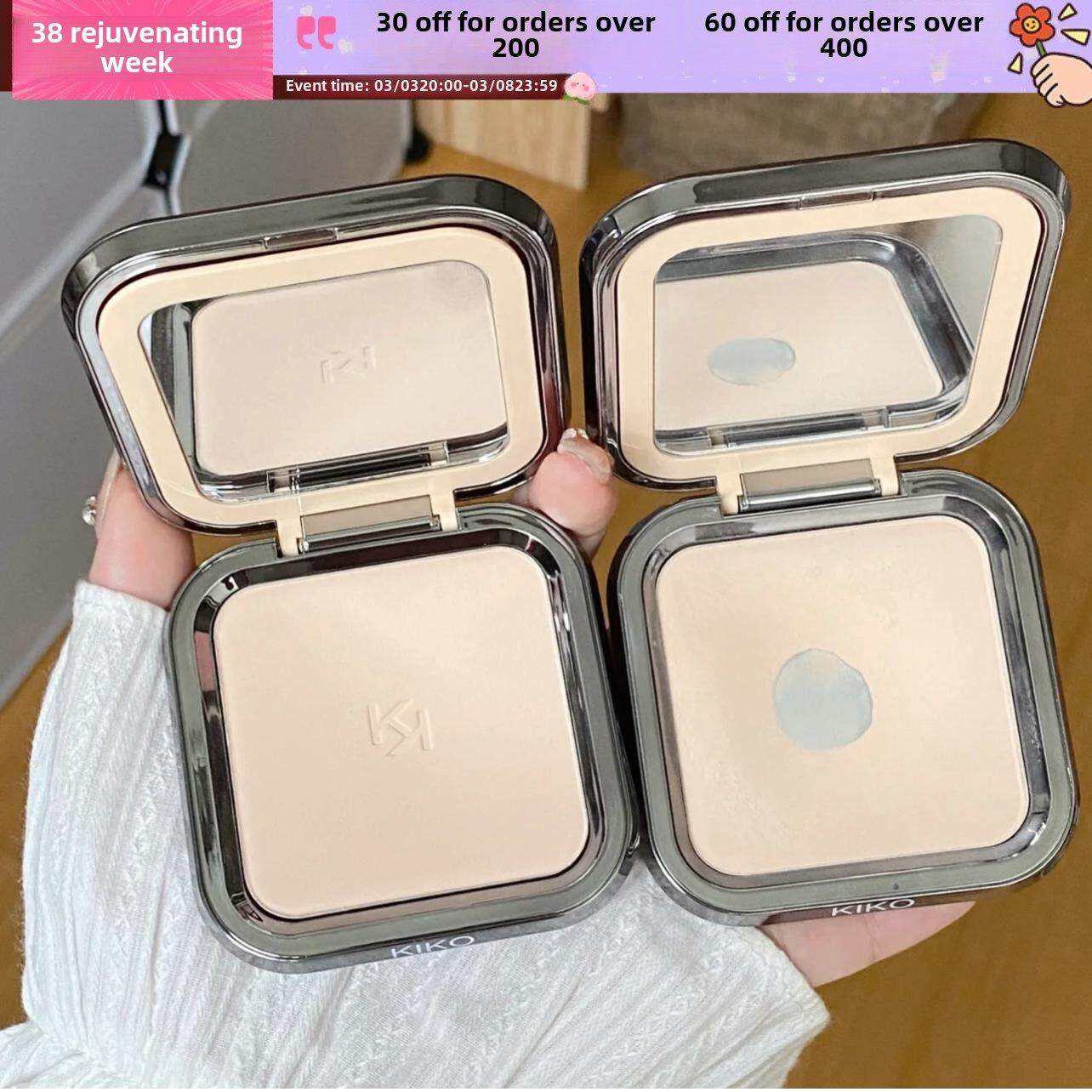 毛孔抹没瞭！KIKO防晒粉饼散粉蜜粉饼定妆补妆遮瑕干湿用粉饼12g