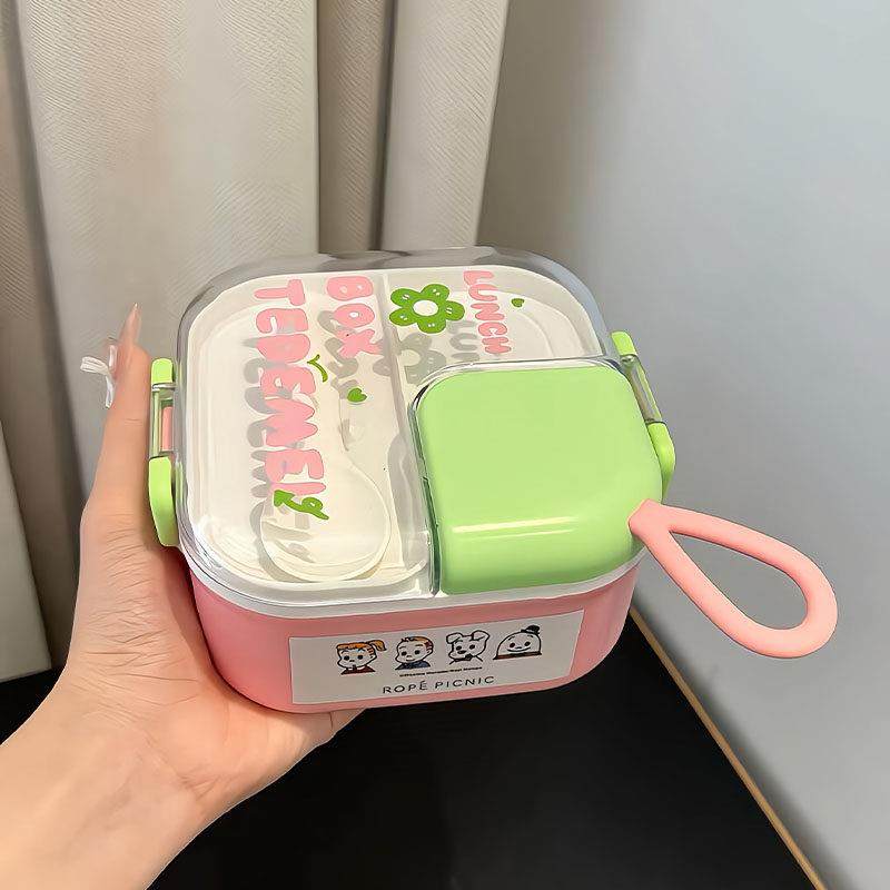 饭盒便当盒保温可微波炉加热带盖子水果盒上班专用双层分格餐具可