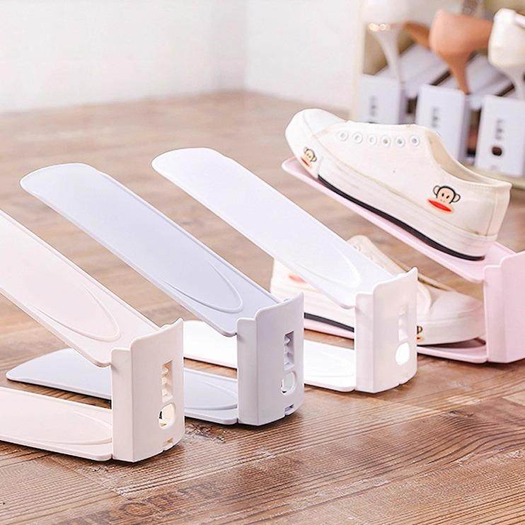 鞋架子省空间双层鞋托架可调节简易鞋架收纳神器鞋柜分层隔板整理