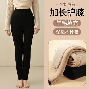 打底东北防寒特厚内穿护膝棉裤 加绒加厚高腰大码 女冬季 驼绒保暖裤