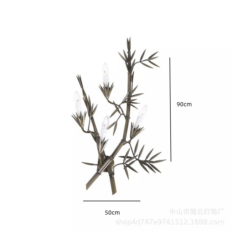 全铜轻奢美人松家居软装创意艺术壁灯客厅卧室设计师大平层酒店灯