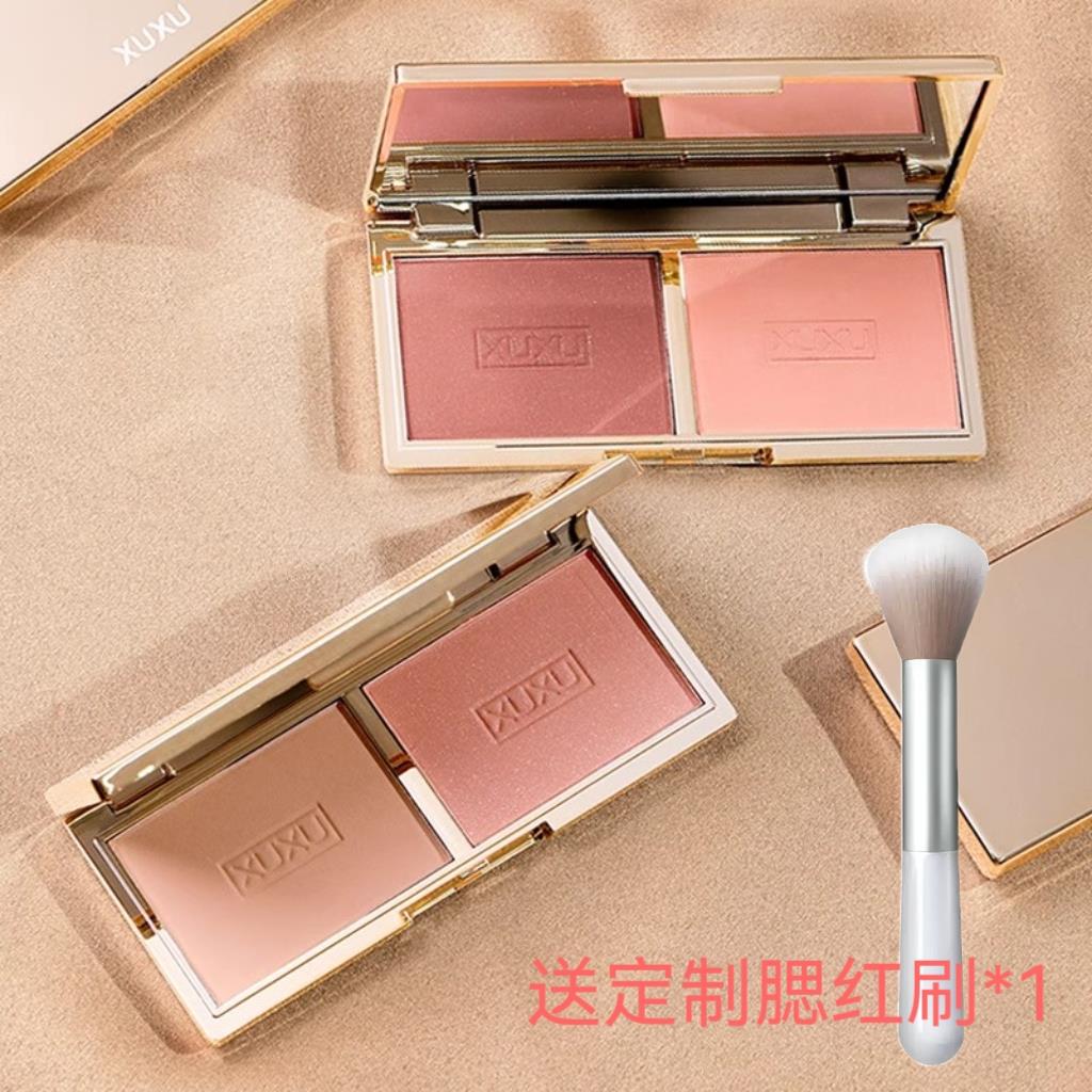小红书推荐双色腮红盘女哑光闪光提亮显白修容裸妆元气正品店