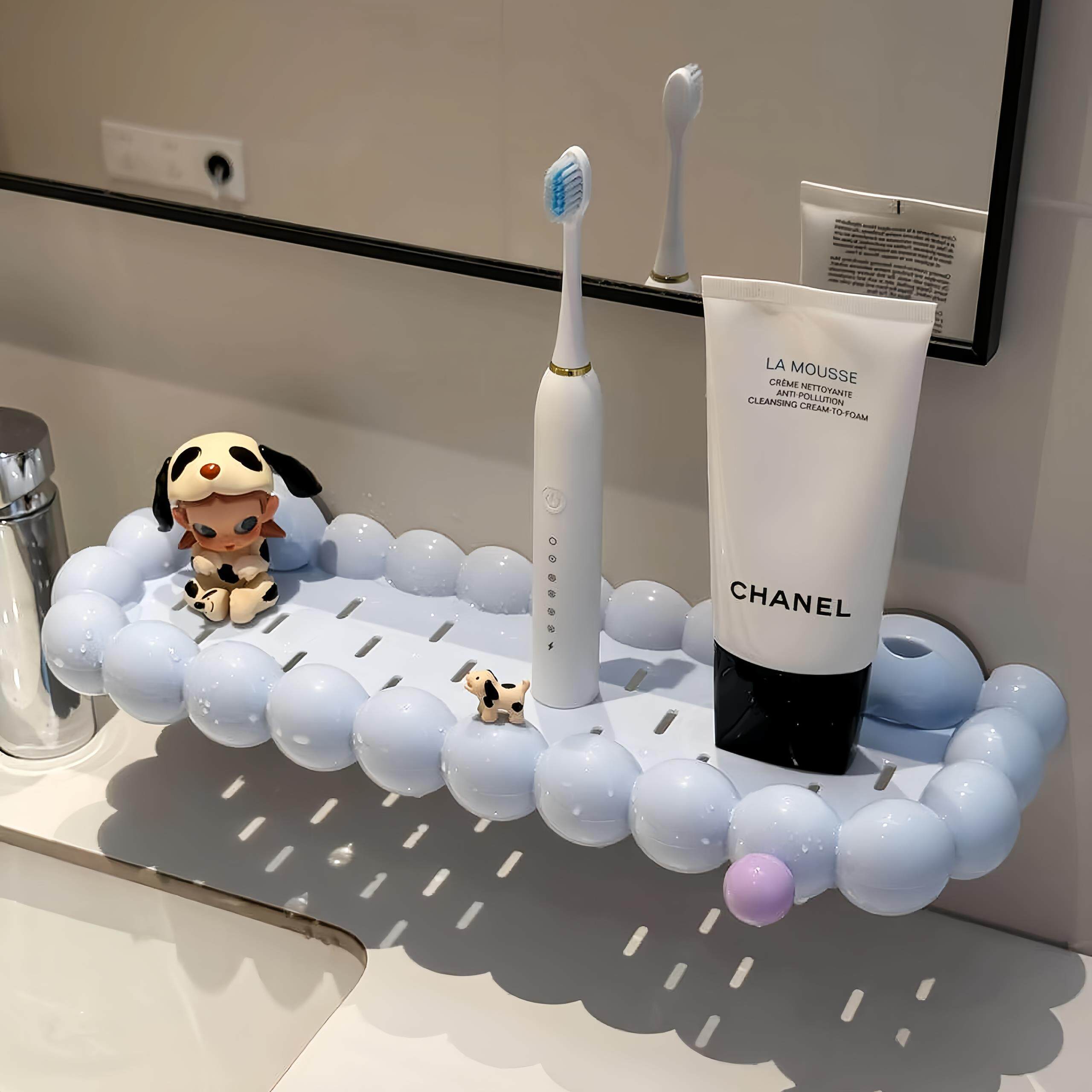 卫生间洗漱台墙上牙杯牙刷置物架免打孔壁挂式浴室多功能收纳架