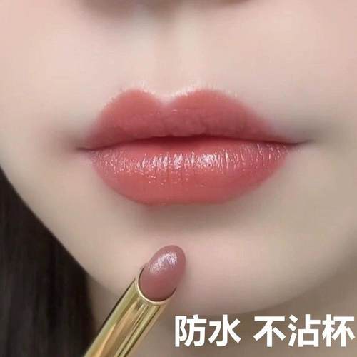 正品不掉色不沾杯双头唇釉唇膏肉桂奶茶色持久不脱色口红雨衣