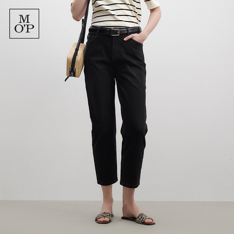 Marc O'Polo/MOP高腰小脚裤休闲微弹直筒裤显瘦棉质女士牛仔裤 - marcopolo奥莱旗舰店出品