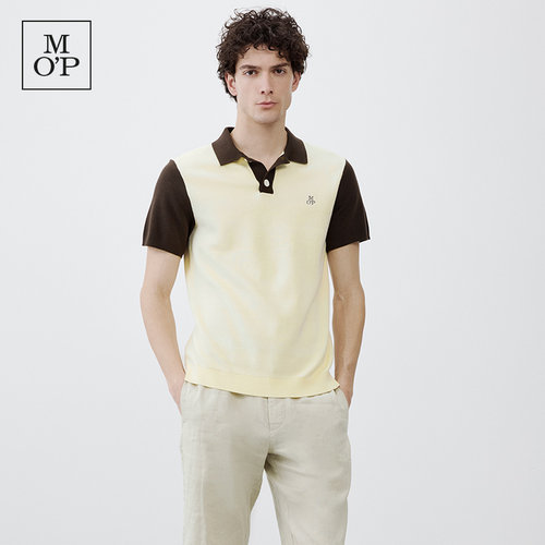 Marc O'Polo/MOP 2024夏季新款纯棉撞色拼接针织宽松休闲Polo衫男