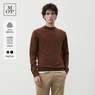 【100%绵羊毛】Marc O'Polo/MOP春季新款气质半高领针织衫毛衣男