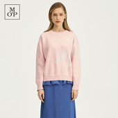 粉色提花软糯圆领套头针织衫 Polo 春季 Marc 时尚 MOP 新款 毛衣女