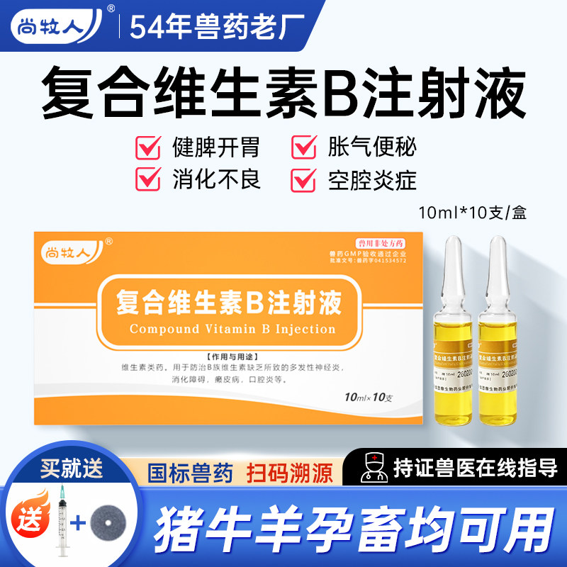 兽用复合维生素B注射液兽药猪牛羊犬猫兔健胃消食反刍开胃口腔炎图片