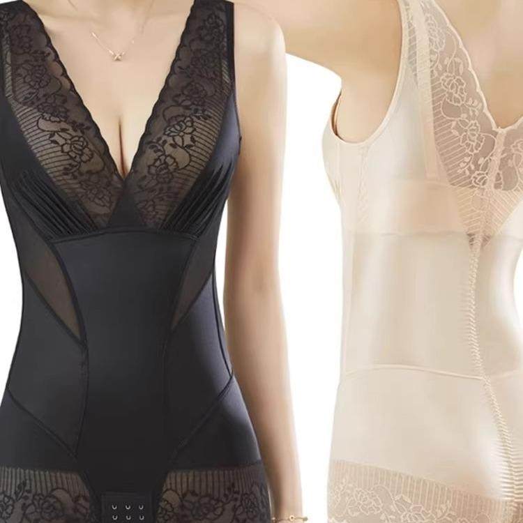 日本连体塑身衣薄款夏季收腹束腰美体塑形束身女排扣式美体内衣女