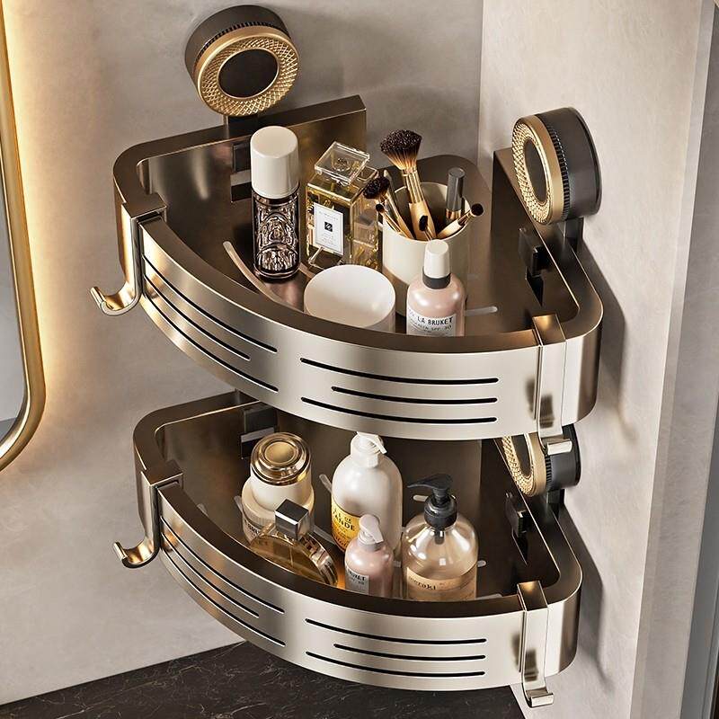 日本吸盘三角篮浴室免打孔置物架化妆室壁挂式沐浴露收纳厕所架子