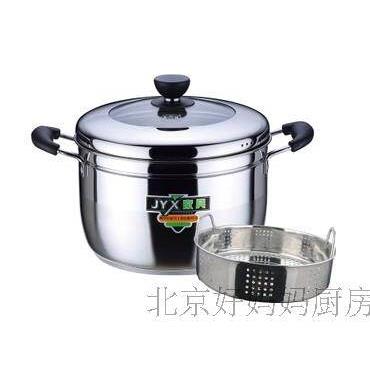 不锈钢蒸锅家用汤锅加厚复底单一层家兴日式小蒸锅家用煤气电磁炉