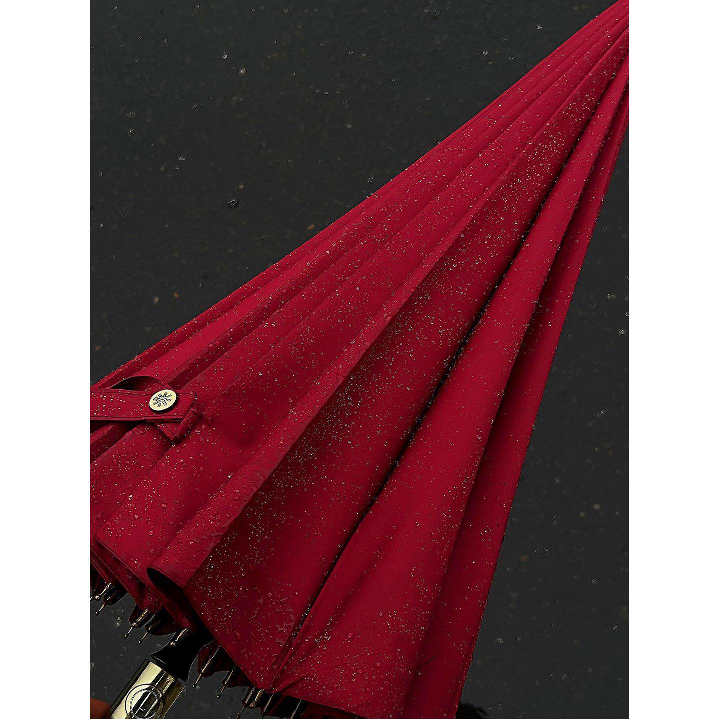 红伞结婚专用16骨自动雨伞长杆加大双人撑结实耐用抗风暴雨专用女