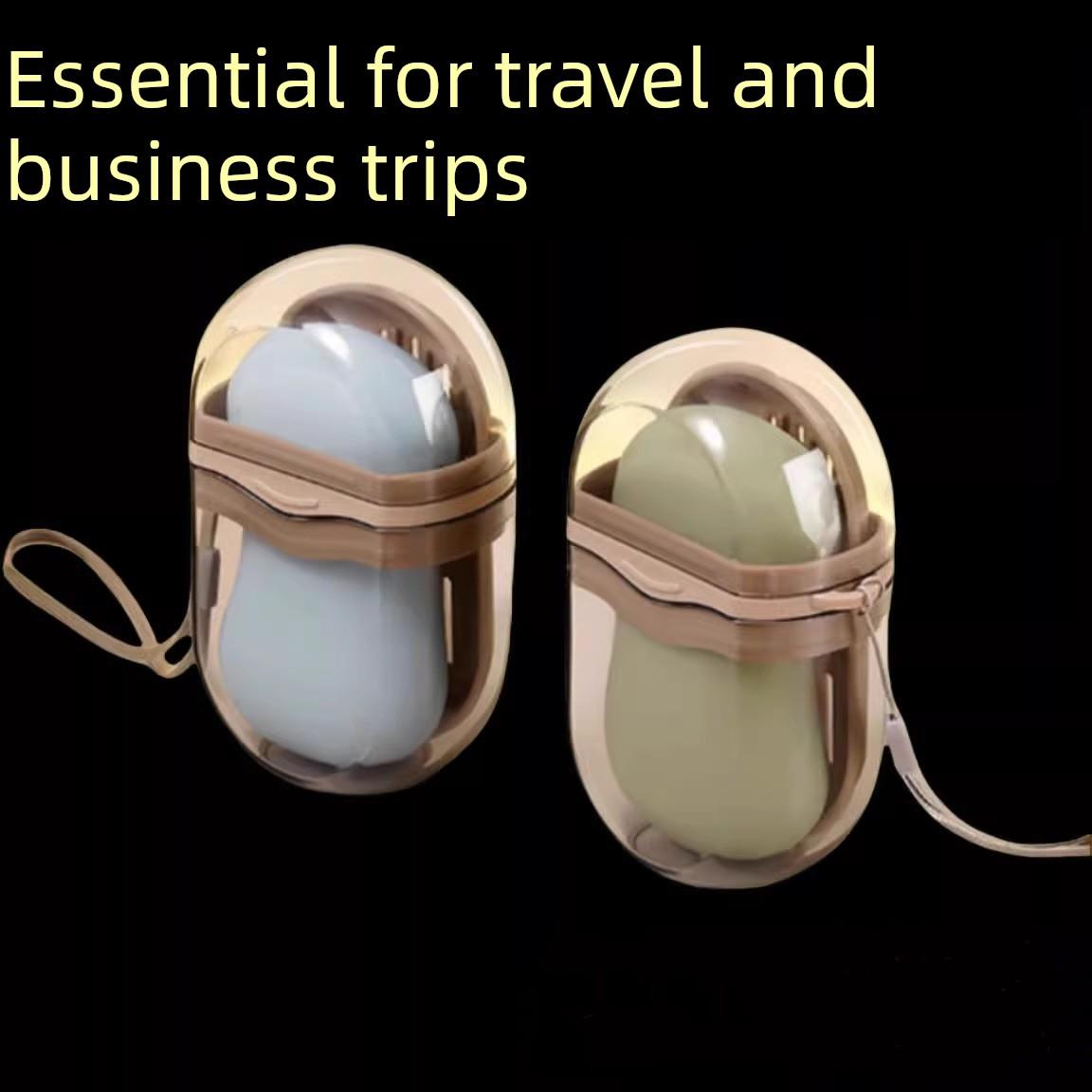 商务旅行用便携肥皂箱，带排水架的防水收纳箱，肥皂专用防水收纳