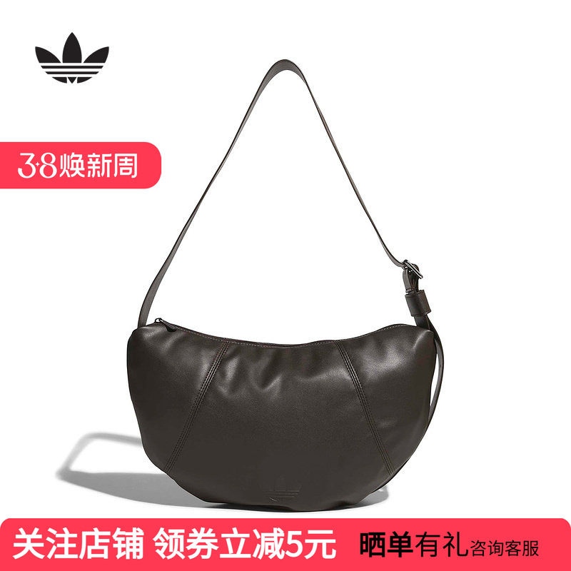 阿迪达斯三叶草休闲仿皮运动单肩挎包2026春中性时尚斜挎包KQ5551