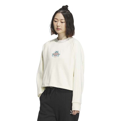 Adidas阿迪达斯圆领卫衣女25冬季宽松跑步运动服休闲套头衫IX4227