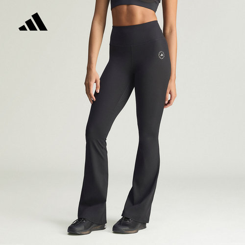 adidas阿迪达斯长裤26春新款女子高腰紧身舒适运动喇叭裤 KF9109