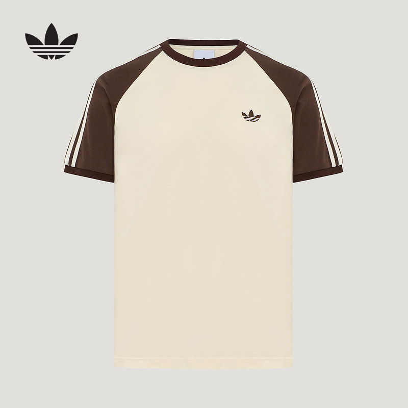 adidas阿迪达斯三叶草2026秋男撞色运动短袖T恤舒适上衣 LD6435