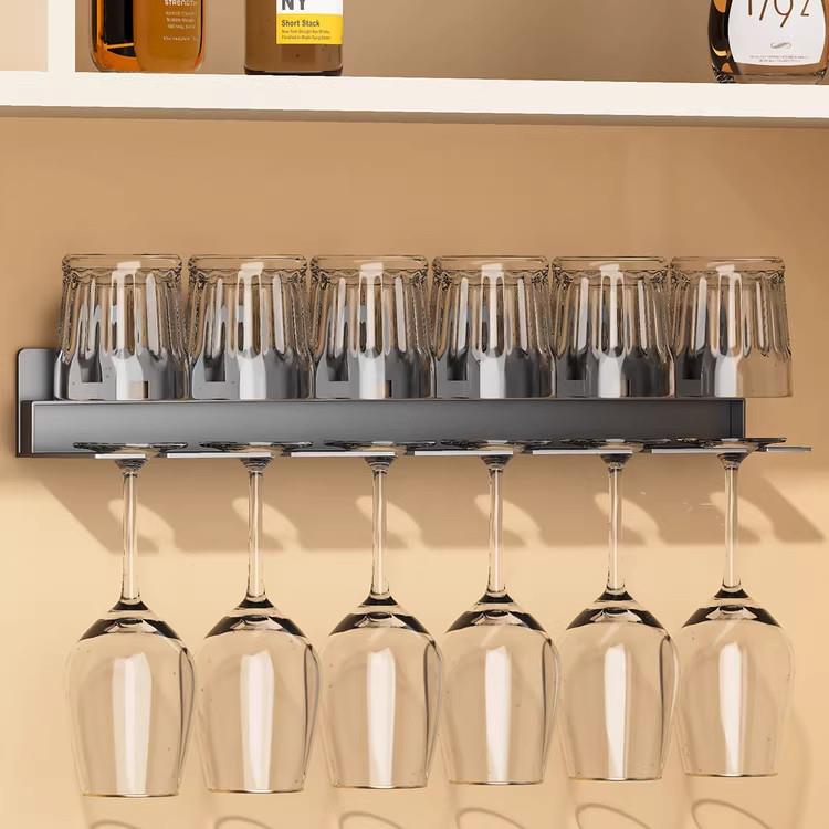 德国轻奢红酒杯置物架啤酒架酒柜高脚杯子收纳壁挂式水杯挂架家用