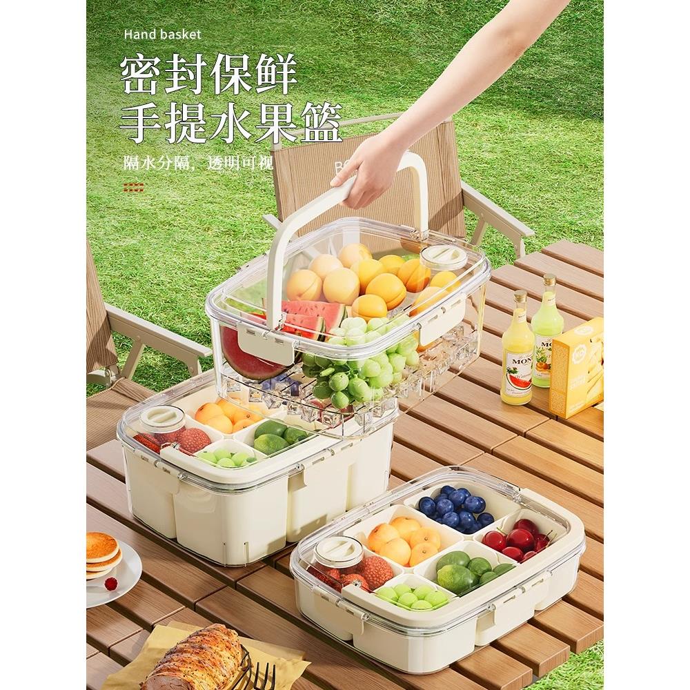 日本背包保鲜密封食品级午餐盒背包户外春游野营风格野餐水果储存