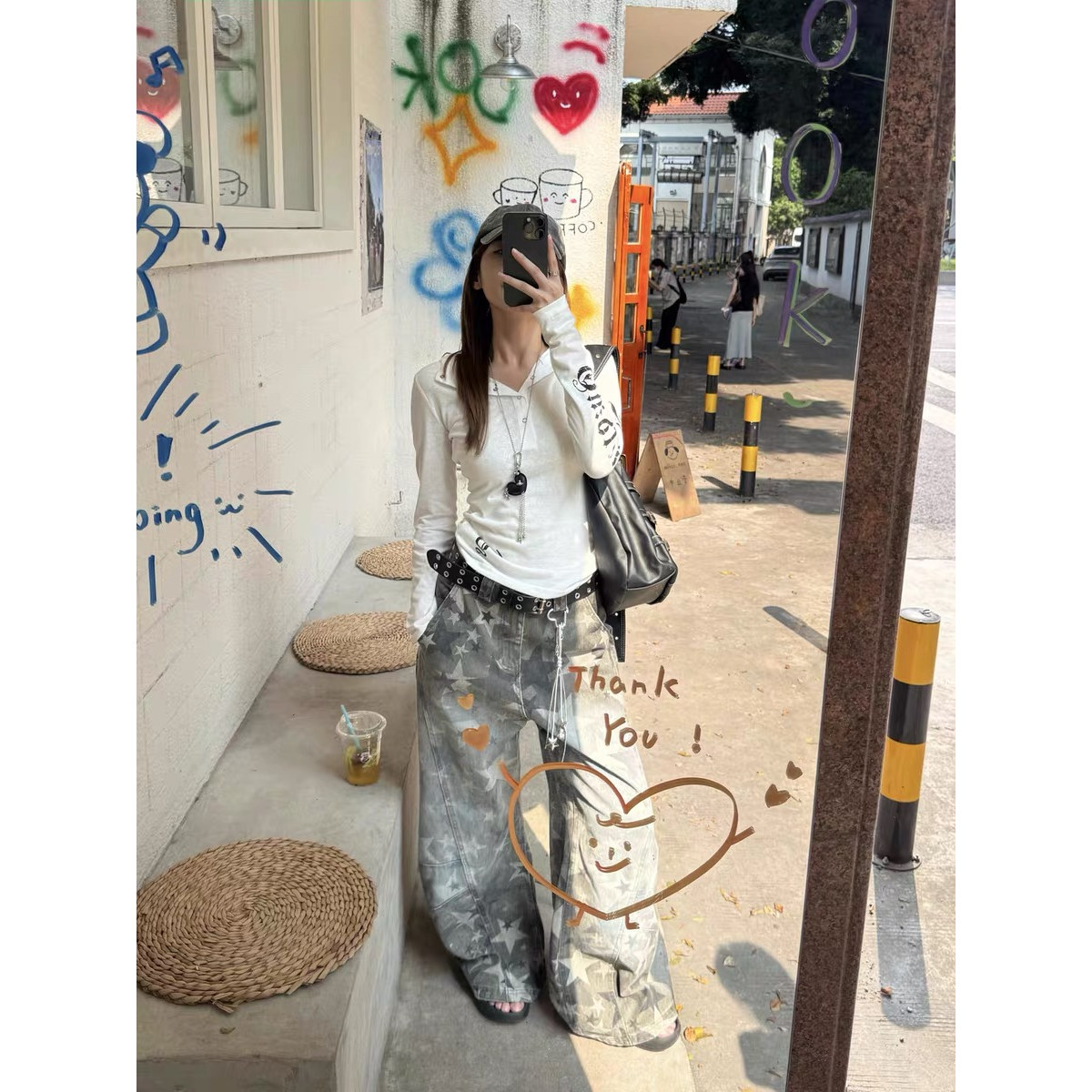 连帽半开扣长袖T恤女显瘦