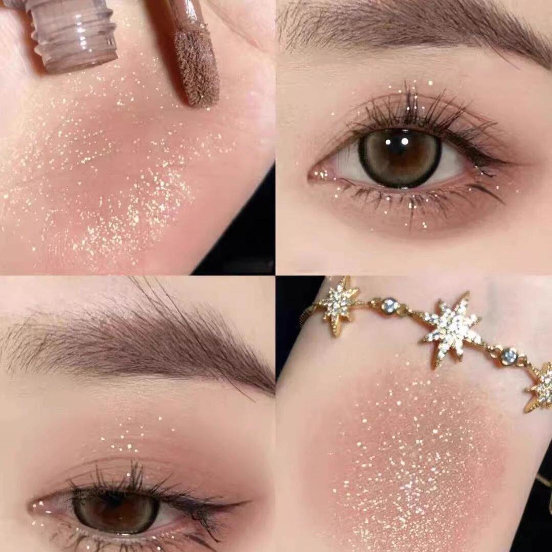 网红爆款超火烤奶茶色液体眼影纯欲风灰粉色低饱和度哑光大地单色