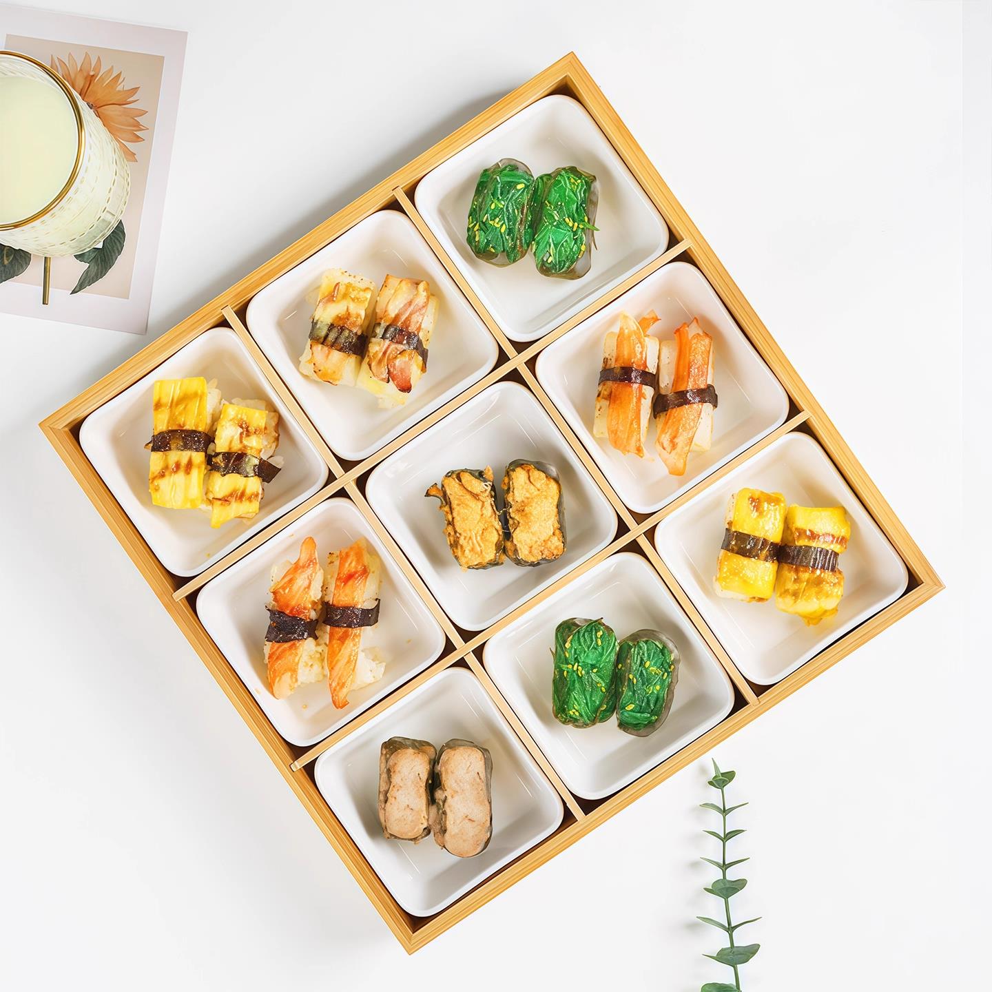 日式火锅菜盘九宫格火锅拼盘烤肉店食材配菜餐具分格小吃蔬菜托盘