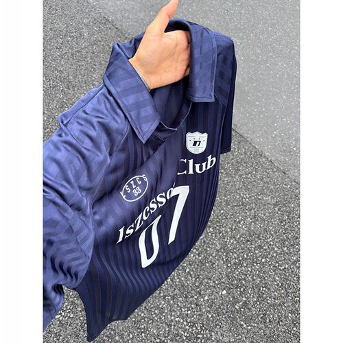 7号字母印花球衣短袖polo衫男