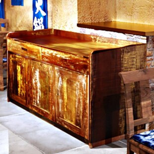 定制火锅店调料台复古碳化木茶水柜中式仿古火烧木杉木实木餐边柜