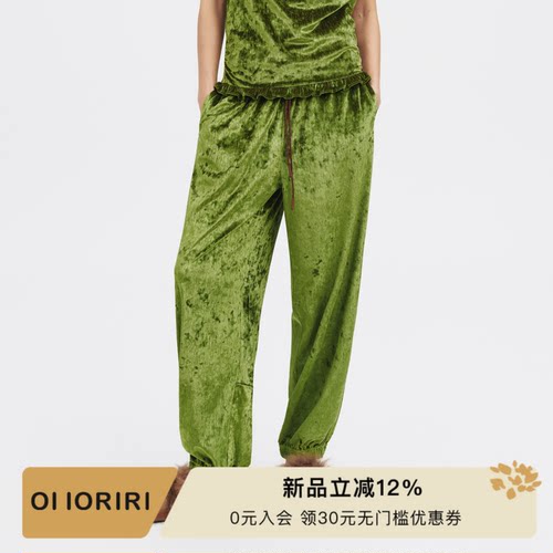 OIIORIRI丝绒亲肤抽绳运动裤