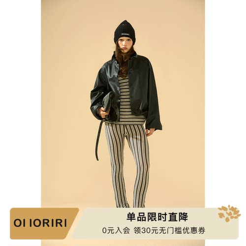 OIIORIRI羊绒针织条纹休闲裤