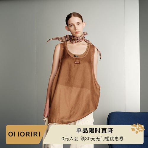 OIIORIRI透感廓形花边背心