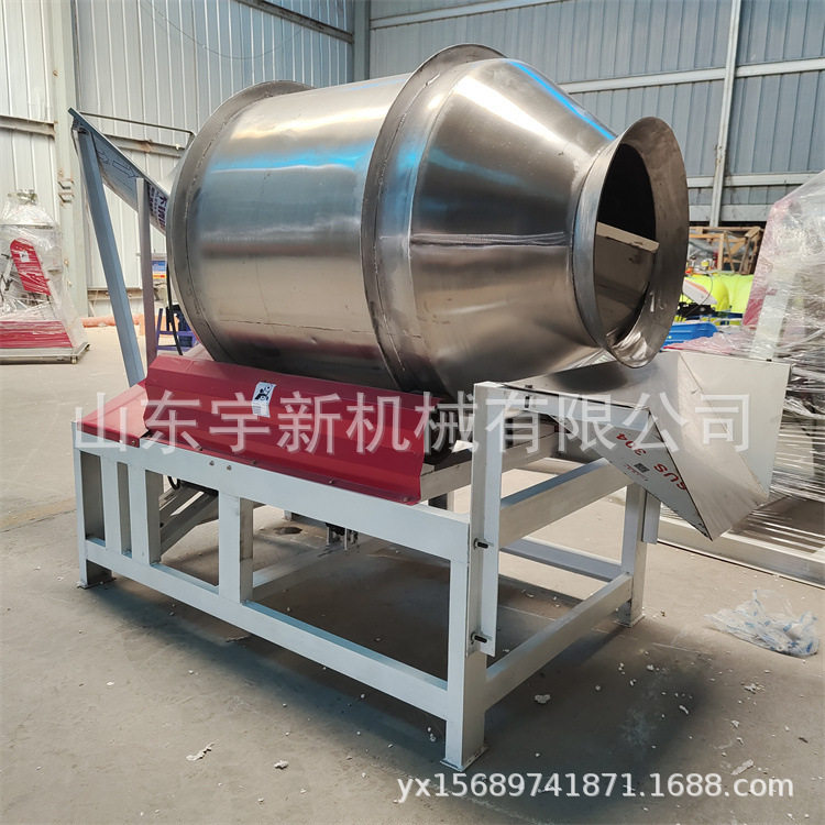 滚筒式凉菜拌料机燕麦颗粒混合机 金针菇调味搅拌机