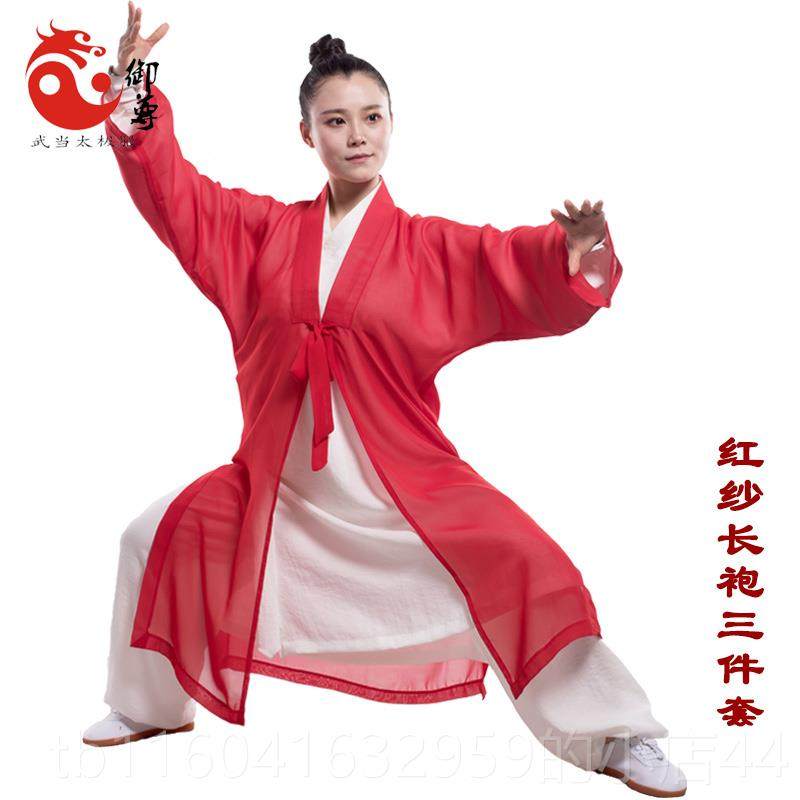 新款李在峰老师同太极服极男024武术表演服装亚麻披2纱太款拳练功